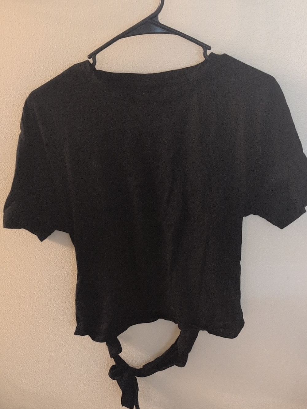 Black Tie-back Wrapped Women's Top